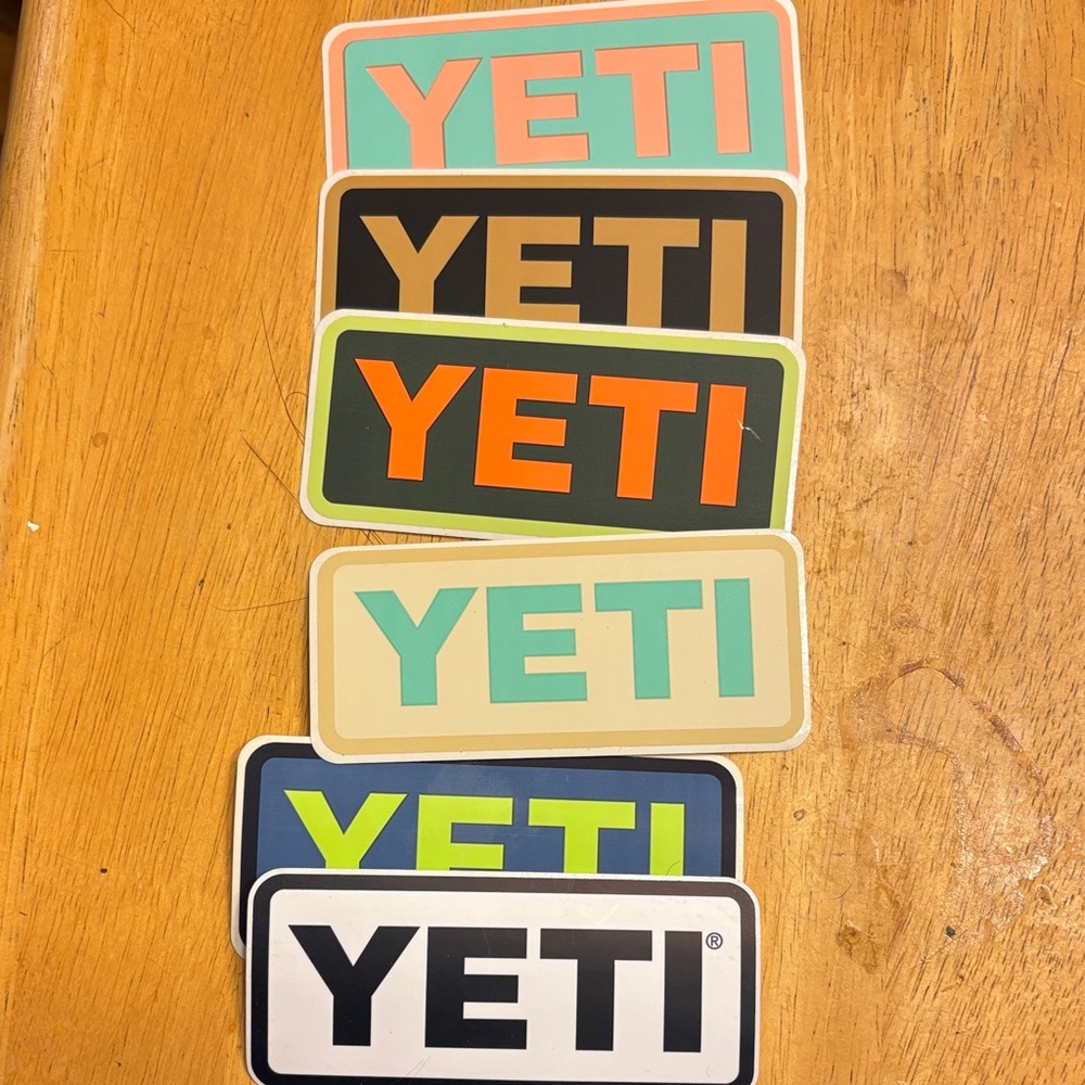 Yeti Multicolor Logo Sticker Collection 6 Stickers